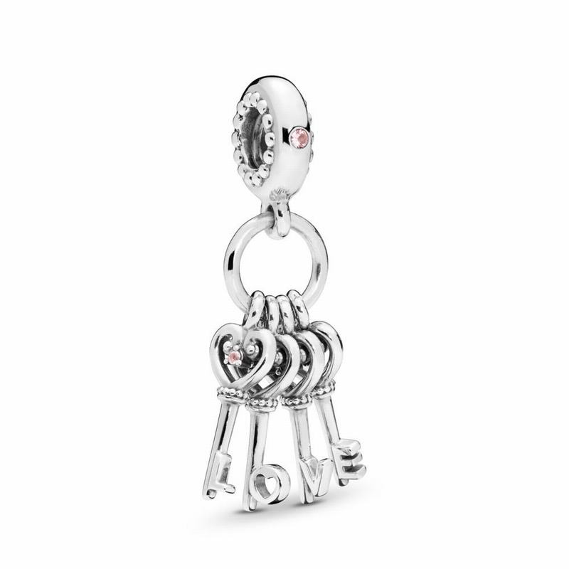 Pandora Keys Of Love Dangle Charm - Sterling Silver/Blue/Mixed Stones - Canada | WY4539DM